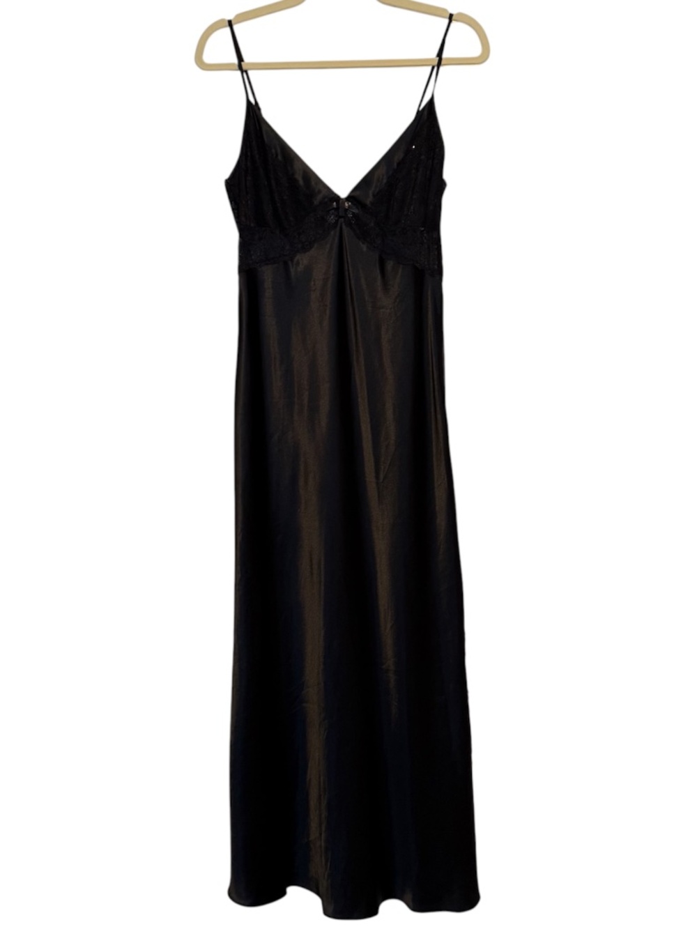 Autograph Mark & Spencer Black Satin Chemise Slip Dress Size UK 12 US 8
